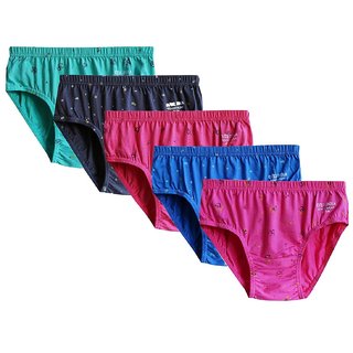 Womens brief Terrycot Ladies Printed Bright Panty Set of 5 Pcs