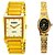 SONIC GOLDEN CHAIN RECTANGULAR(WHITE)DIAL MEN AND LADIES ROUND(BLACK)DIAL WATCHES