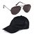 Yuvi Black Sunglasses  Black Cap Pack of 2