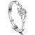 Om Jewells Rhodium Plated Adjustable Curvy CZ Solitaire Finger Rings Crafted for Girls and Women FR1000914WHT