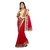 none Red Georgette Embroidered Saree With Blouse