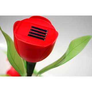 Flower And Leaf Solar Powered Rechargeable LED Lawn Garden Light Lamp Auto On Off Waterproof 4 pics.