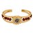 Reptum decor American Diamond Gold Meena Om Sun Cuff Kada Bracelet for Men