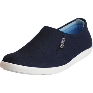 blue canvas loafers
