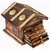 Craft Kings Wooden  Brass Antique Hut Shape Coaster Set Home Decor Gift Item
