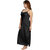 Be You Black Satin Solid Women's Nighty with Robe