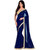 Women's  Navy Blue Georgette Sari Peral Work With  Blouse 					