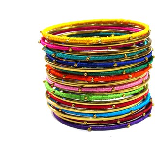 Multi Colour Thread Bangles set of 24