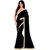Women's Black Georgette Sari Peral Work With  Blouse 					