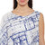 Wittrends Women's Blue and White Poly-Crepe Printed Cape Top