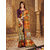 Meia Brown Crepe Self Design Saree With Blouse