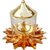 Decorate India Brass copper Kamal Patti Akhand diya with molded glass 5 inch Copper, Brass Table Diya (Height 5inch)