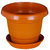 Crete Brown Planter With Plate- Set of 8