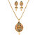 JewelMaze Brown Kundan Stone Gold Plated Pendant Set-1204005