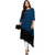 Janasya Women's Turquoise Solid Crepe A-Line Kurti