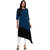 Janasya Women's Turquoise Solid Crepe A-Line Kurti