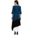 Janasya Women's Turquoise Solid Crepe A-Line Kurti