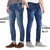 Stylox Men's Premium Stretchable Slim Fit Knee Slit Whisker Blue Jeans-Pack Of 2