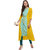 Janasya Women's Yellow Printed Crepe A-Line Kurti