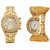 Paidu Gold With Zulo Gold Analog Men And Women Watch For Combo Pack Of2
