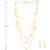 Sparkling Gold Plated Alloy 3 Chain Necklace with White Pearls
