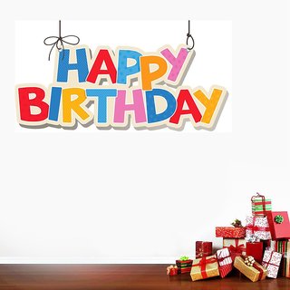 Wall Stickers Decal Sticker Wall Sticker Hy Birthday Design Cover Area 25 X 13 Inch