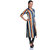 Timbre Casual Roll-up Sleeve Striped Women Multicolor Maxi Top With Collar