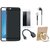 Redmi 4A Stylish Back Cover with Ring Stand Holder, Tempered Glass, Earphones and OTG Cable