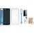 Moto E4 Soft Silicon Slim Fit Back Cover with Ring Stand Holder, Silicon Back Cover, Tempered Glass, Earphones and USB LED Light