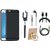 Moto E4 Silicon Slim Fit Back Cover with Ring Stand Holder, Selfie Stick, Earphones, USB Cable and AUX Cable