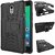 Anvika Defender Tough Hybrid Armour Shockproof Hard PC + TPU with Kick Stand Rugged Back Case Cover for Lenovo Vibe P1m  - Black