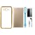Moto G4 Plus Chrome TPU Silicon Back Cover with Free Premium Leather Finish Flip Cover, free Tempered Glass, free Earphones and Free USB LED Light