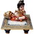 Pagdi Ganesh/ Laddo Gopal Krishna / Ganesh idol sitting on chowki /combo of 3 /Marble /meenakari and Kundan work