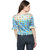 Inspire World Sky Blue With Smily Print Round Neck Casual Top  For Womens