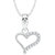 Vidhi Jewels Rhodium Plated Curved Heart Diamond Studded Alloy and Brass Pendant for Women  Girls VP275R