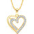 Vidhi Jewels Gold Plated Couple Heart Diamond Studded Alloy  Brass Pendant  for Women  Girls VP254G