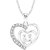 Vidhi Jewels Rhodium Plated Love Couple Heart Diamond Studded Alloy  Brass Pendant  for Women  Girls VP252R