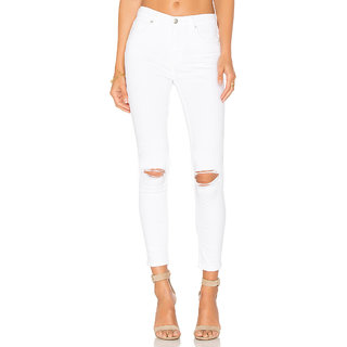 white slim fit ripped jeans