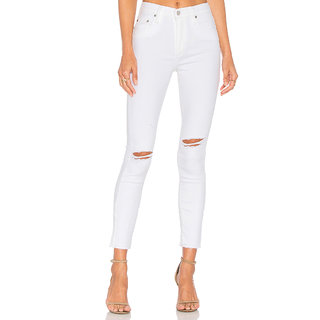 white slim fit ripped jeans