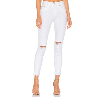 white slim fit ripped jeans