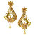 Anuradha Art Golden Colour Studded Peach Colour Shimmering Stone Traditional Earrings For Women/Girls