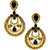 Anuradha Art Golden Finish Studded Black Colour Shimmering Stone Traditional Earrings For Women/Girls