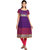 Mytri Women's Violet Cambric Printed A-Line Kurta