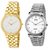 HWT Round  White Dail Golden And Silver Metal Mens Watches Combo