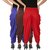 Dhoti Pants Women - Culture the Dignity Women's Lycra Side Plated Dhoti Patiala Salwar Harem Pants Combo - C_SP_DH_B1B2R - Blue - Brown - Red - Pack of 3