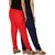 Culture the Dignity Women's Rayon Solid Casual Pants Office Trousers With Side Pockets Combo of 2 -  Navy Blue -  Red -  C_RPT_B3R -  Pack of 2 -  Free Size