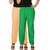 Culture the Dignity Women's Rayon Solid Casual Pants Office Trousers With Side Pockets Combo of 2 -  Cream -  Green -  C_RPT_CG -  Pack of 2 -  Free Size