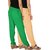 Culture the Dignity Women's Rayon Solid Casual Pants Office Trousers With Side Pockets Combo of 2 -  Cream -  Green -  C_RPT_CG -  Pack of 2 -  Free Size