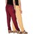 Culture the Dignity Women's Rayon Solid Casual Pants Office Trousers With Side Pockets Combo of 2 -  Cream -  Maroon -  C_RPT_CM -  Pack of 2 -  Free Size