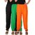 Culture the Dignity Women's Rayon Solid Casual Pants Office Trousers With Side Pockets Combo of 3 - Black - Green - Orange - C_RPT_BGO - Pack of 3 - Free Size